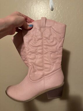 Women's Pink Western Cowboy Mid-Calf Boot